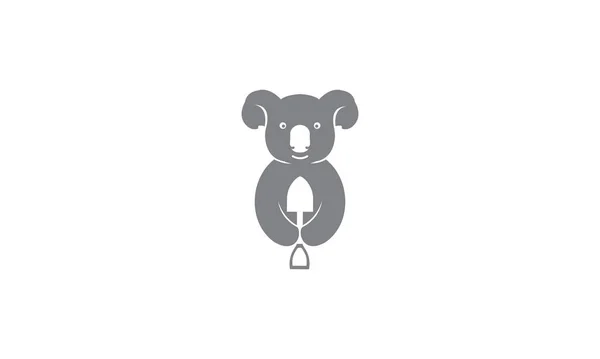 Niedlichen Tier Koala Mit Garten Logo Symbol Symbol Vektor Grafik — Stockvektor