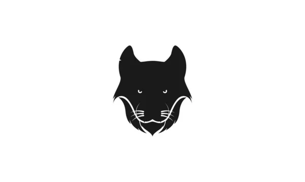 Cabeza Lobo Bosque Negro Fuerte Logotipo Símbolo Icono Vector Gráfico — Vector de stock
