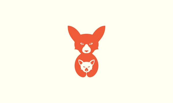 Kid Fox Mother Logo Symbol Icon Vector Graphic Design Illustration — Stock Vector