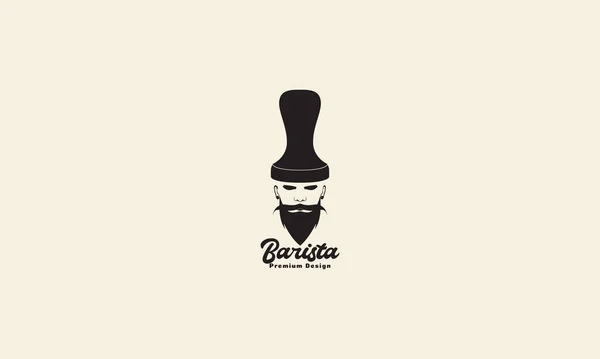 Mann Barista Vintage Logo Symbol Symbol Vektor Grafik Design Illustration — Stockvektor