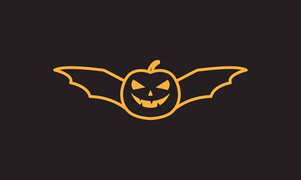 Sonrisa Calabaza Con Alas Logotipo Símbolo Vector Icono Ilustración Diseño — Vector de stock