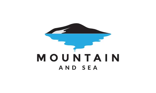 Абстрактная Простая Гора Изображением Символа Морского Логотипа — стоковый вектор