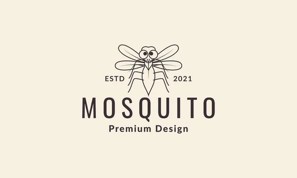 Çizgiler Şirin Sinek Moquito Logo Sembolü Vektör Çizim Grafik Tasarımı — Stok Vektör