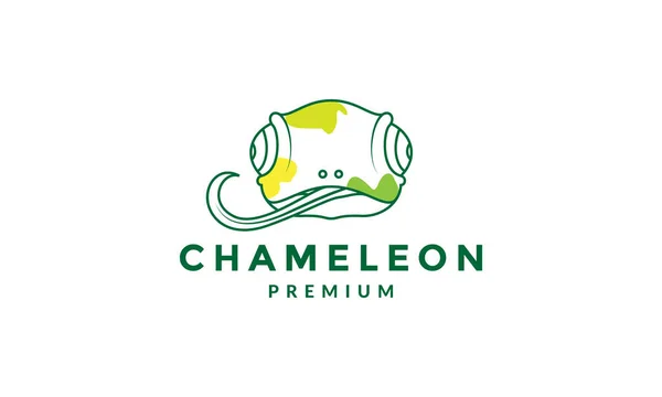 Čáry Abstraktní Hlava Chameleon Logo Symbol Vektor Ikona Ilustrace Grafický — Stockový vektor
