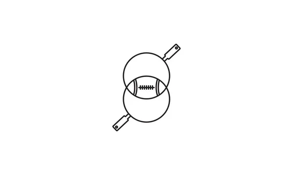 Linhas Bola Americano Futebol Logotipo Símbolo Vetor Ícone Ilustração Gráfico —  Vetores de Stock