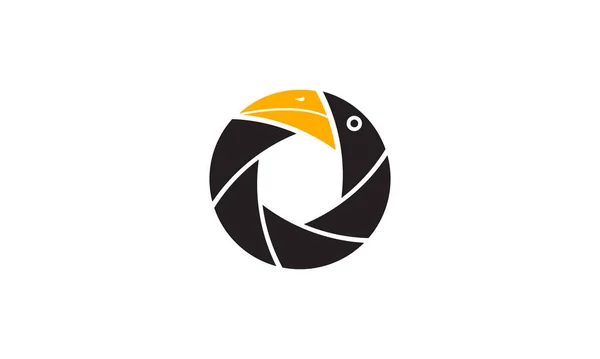Avispón Pájaro Con Obturador Logotipo Cámara Símbolo Vector Icono Ilustración — Vector de stock