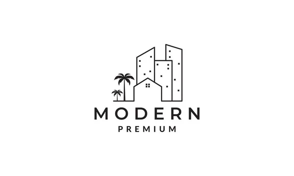 Lines Skyscraper Trees Logo Symbol Vector Icon Illustration Graphic Design Royalty Free Stock Illustrations