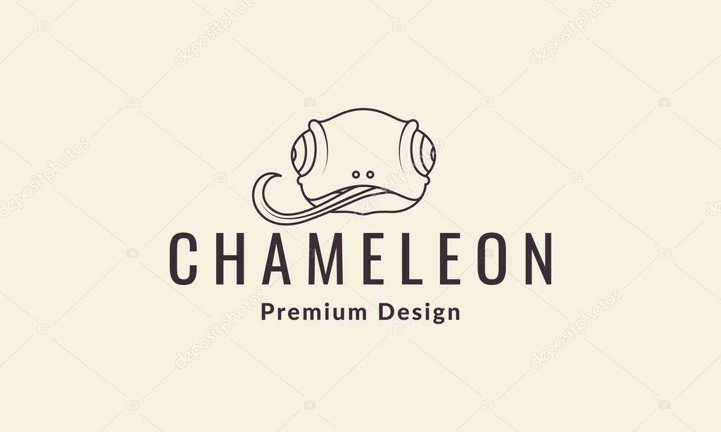 lines head chameleon logo symbol vector icon illustration graphic design