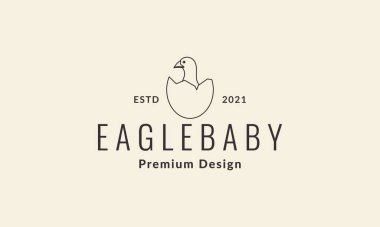 Kartal bebek logosu olan yumurta vektör ikonu grafik tasarımı