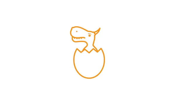 Lines Dinosaur Baby Egg Logo Logo Symbol Vector Icon Illustration — Stock Vector