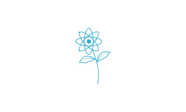 Linjer Blomma Vetenskap Teknik Logotyp Symbol Vektor Ikon Illustration Grafisk — Stock vektor