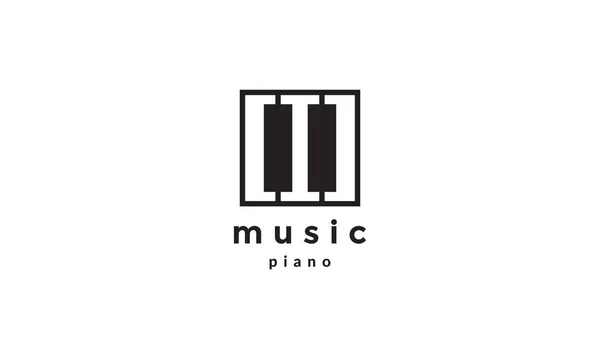 Eenvoudige Vorm Piano Vierkant Logo Symbool Vector Pictogram Illustratie Grafisch — Stockvector