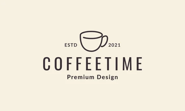 Kontinuierliche Linien Kaffee Oder Tee Tasse Logo Vektor Symbol Illustration — Stockvektor