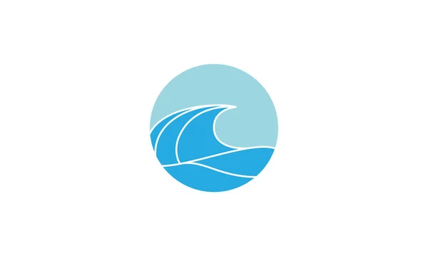 Abstrato Azul Ondas Logotipo Vetor Ícone Ilustração Design — Vetor de Stock