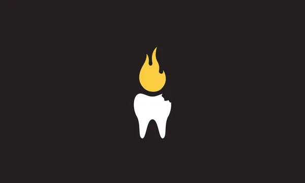 歯のロゴのアイコンのイラストのグラフィックデザインの抽象的な火災 — ストックベクタ