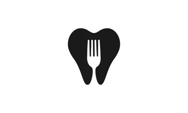 Forcella Con Logo Del Dente Simbolo Vettoriale Icona Illustrazione Grafica — Vettoriale Stock