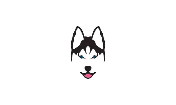 Moderne Vorm Hoofd Hond Siberische Husky Wolf Logo Vector Pictogram — Stockvector