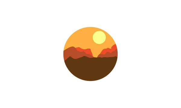 Abstrakte Schlucht Mit Sonnenuntergang Logo Vektor Symbol Illustration Design — Stockvektor
