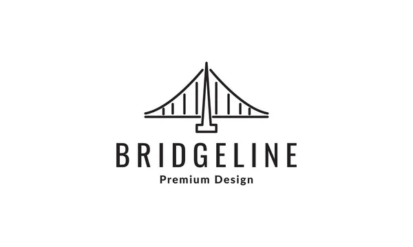 Líneas Gran Puente Logo Vector Icono Ilustración Diseño — Vector de stock