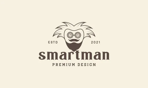 Genie Alter Mann Vintage Logo Vektor Ikone Illustration Design — Stockvektor