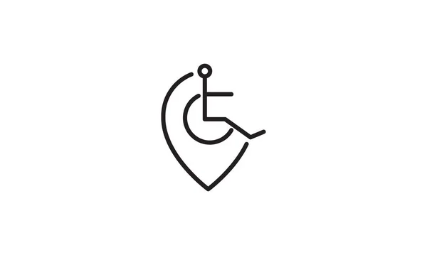 Seduta Umana Con Logo Posizione Icona Vettoriale Illustrazione Design — Vettoriale Stock