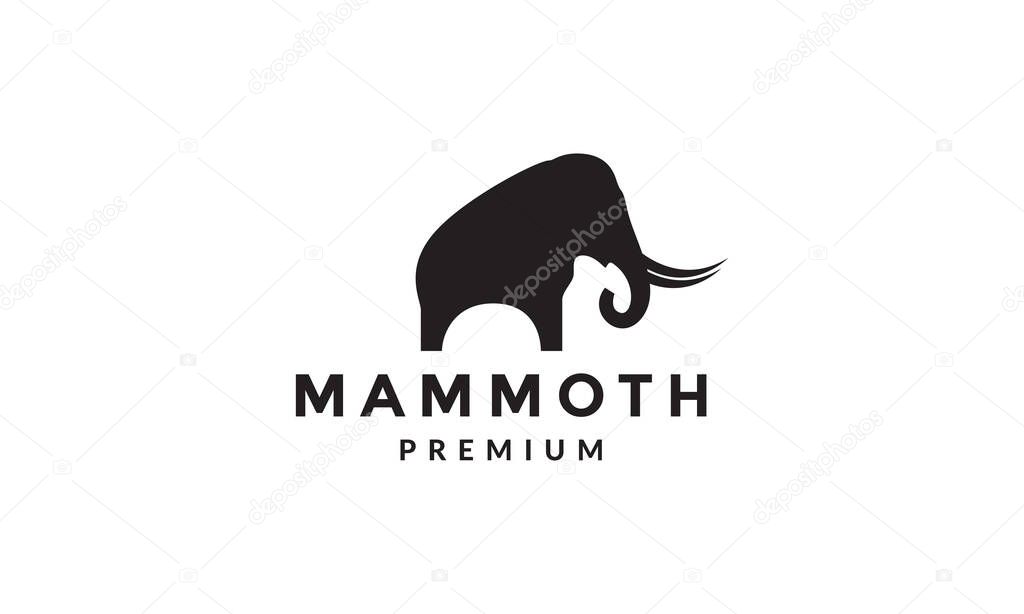 geometric shape mammoth elephant logo vector icon illustration design