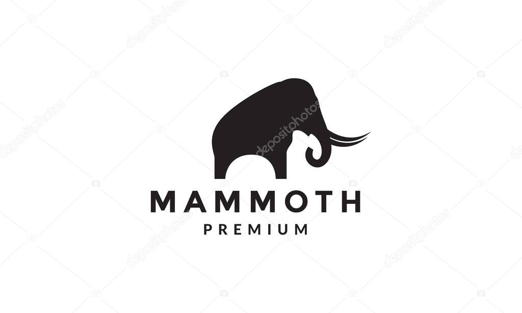 Geometric shape mammoth elephant logo vector icon illustration design