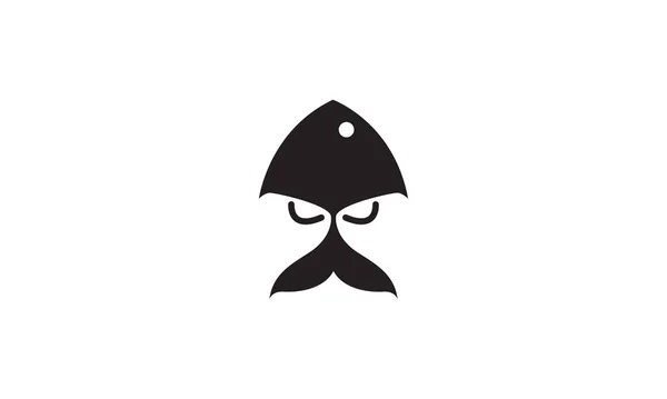 Form Fisk Svans Med Mustasch Logotyp Vektor Ikon Illustration Design — Stock vektor