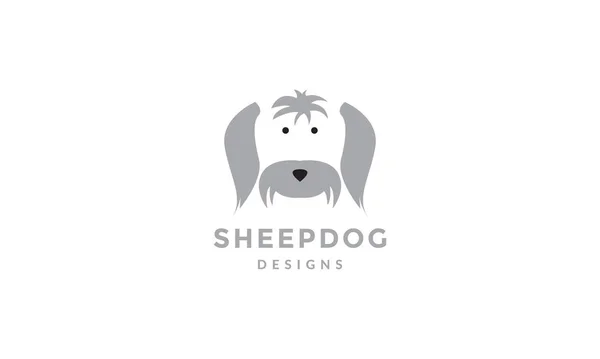 Милый Лицо Овчарка Логотип Собаки Векторные Иконки Рисунок — стоковый вектор