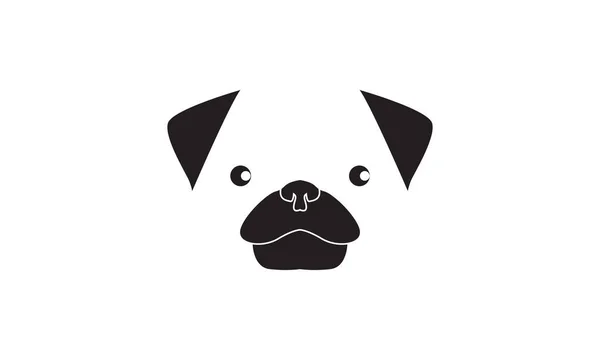 Cute Head Puppy Dog Smile Logo Vector Icon Illustration Design — Stock Vector