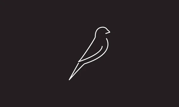 Linhas Contínuas Simples Pássaro Logotipo Vetor Ícone Ilustração Design — Vetor de Stock