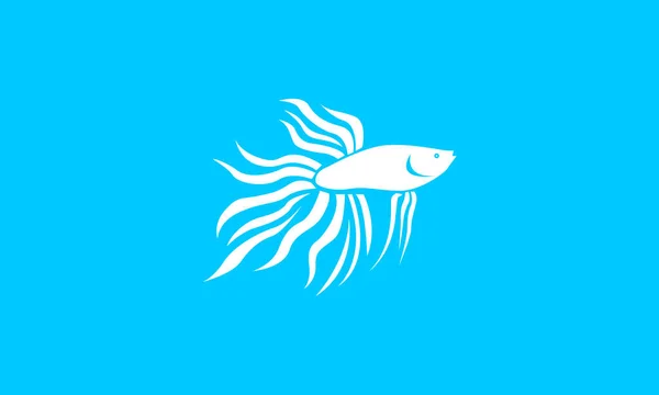 Moderne Silhouette Betta Fisch Logo Vektor Symbol Illustration Design — Stockvektor