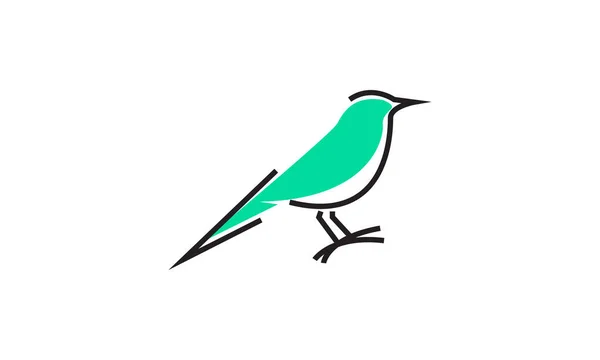 Linien Niedlich Abstrakt Vogel Wenig Logo Vektor Symbol Illustration Design — Stockvektor