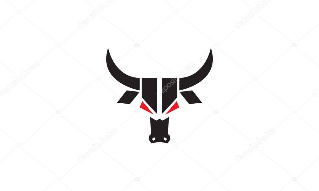 modern head cow or buffalo logo vector icon illustration design