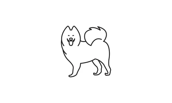 Cute Siberian Husky Wolf Smile Logo Vector Icon Illustration Design — Stock Vector