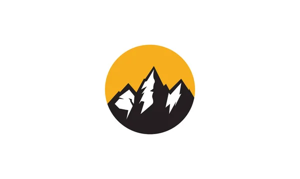 Абстрактная Ледяная Гора Векторным Дизайном Логотипа Заката — стоковый вектор