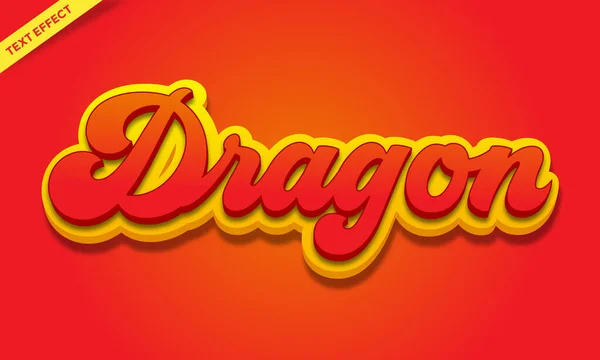 Dragon Rouge Texte Effet Design — Image vectorielle