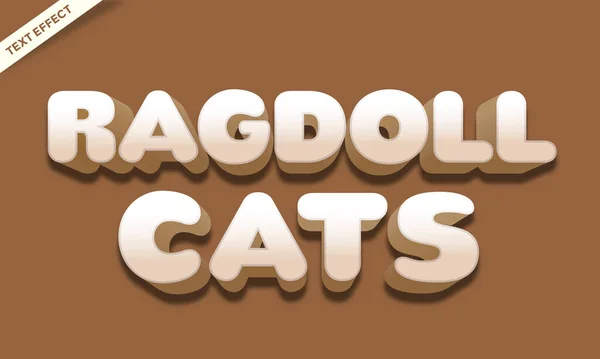 Ragdoll Gato Color Texto Efecto — Vector de stock