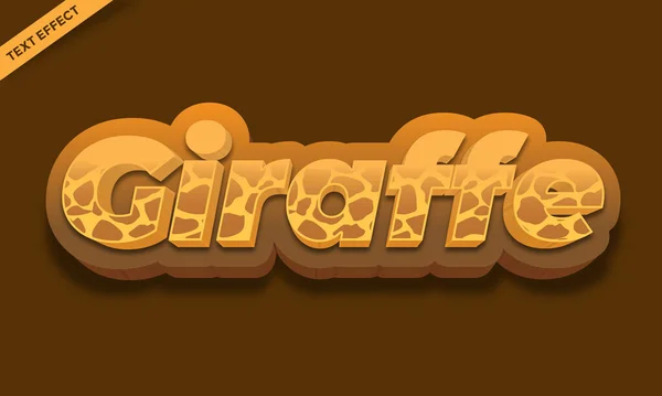 Giraffe Huid Kleur Patroon Tekst Effect Ontwerp — Stockvector