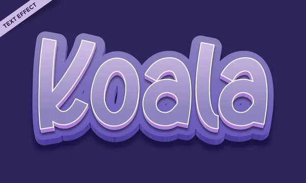 Söt Koala Färg Text Effekt Design — Stock vektor