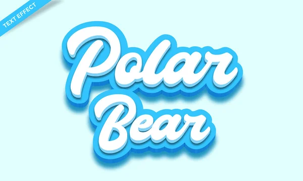 Polární Medvěd Barva Kůže Text Efekt Design — Stockový vektor