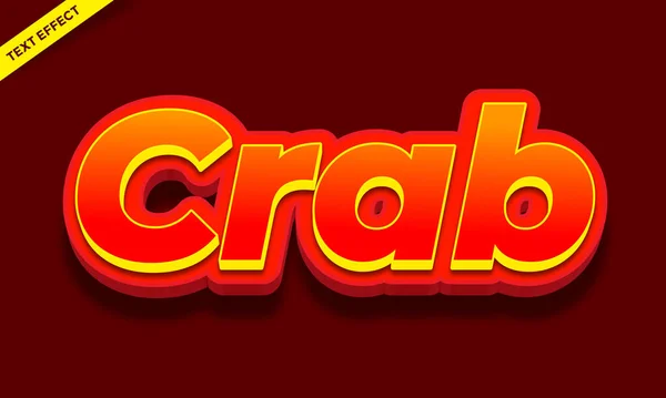 Crabe Rouge Peau Texte Effet Design — Image vectorielle