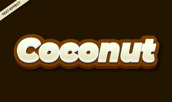 Fruto Coco Design Efeito Texto —  Vetores de Stock