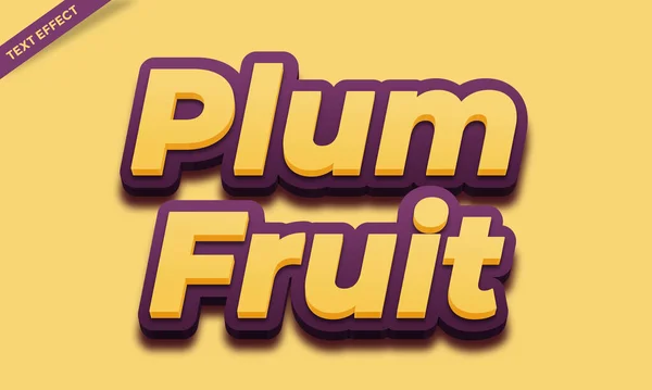 Plum Fruit New Text Effect Design — 스톡 벡터