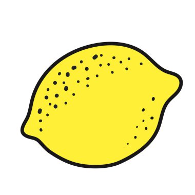 Karalama tarzında taze limon. Tam meyve. Sarı Citrus. Zehirden arınmak için. Beyaz arkaplanda izole edilmiş vektör düz illüstrasyon