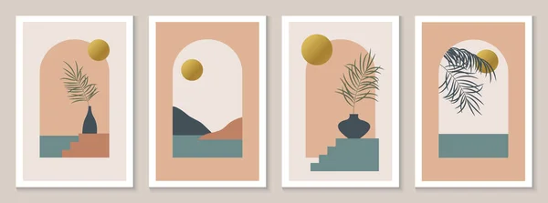 동시대의 배경을 추상화하는 것이죠 Boho Design Posters Postcard Print Wall — 스톡 벡터