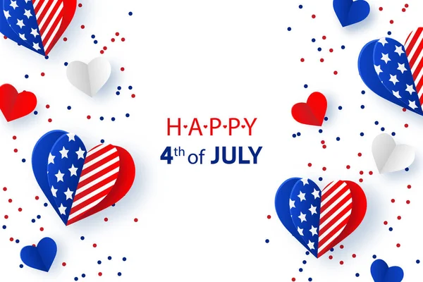 Feliz Julho Fundo Dia Independência Dos Eua Com Bandeiras Americanas —  Vetores de Stock
