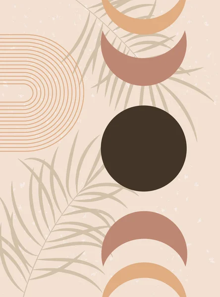 야자나무 추상화하는 것이죠 지구의 테라코타 현대의 미니멀리즘 인쇄물이다 일러스트 — 스톡 벡터