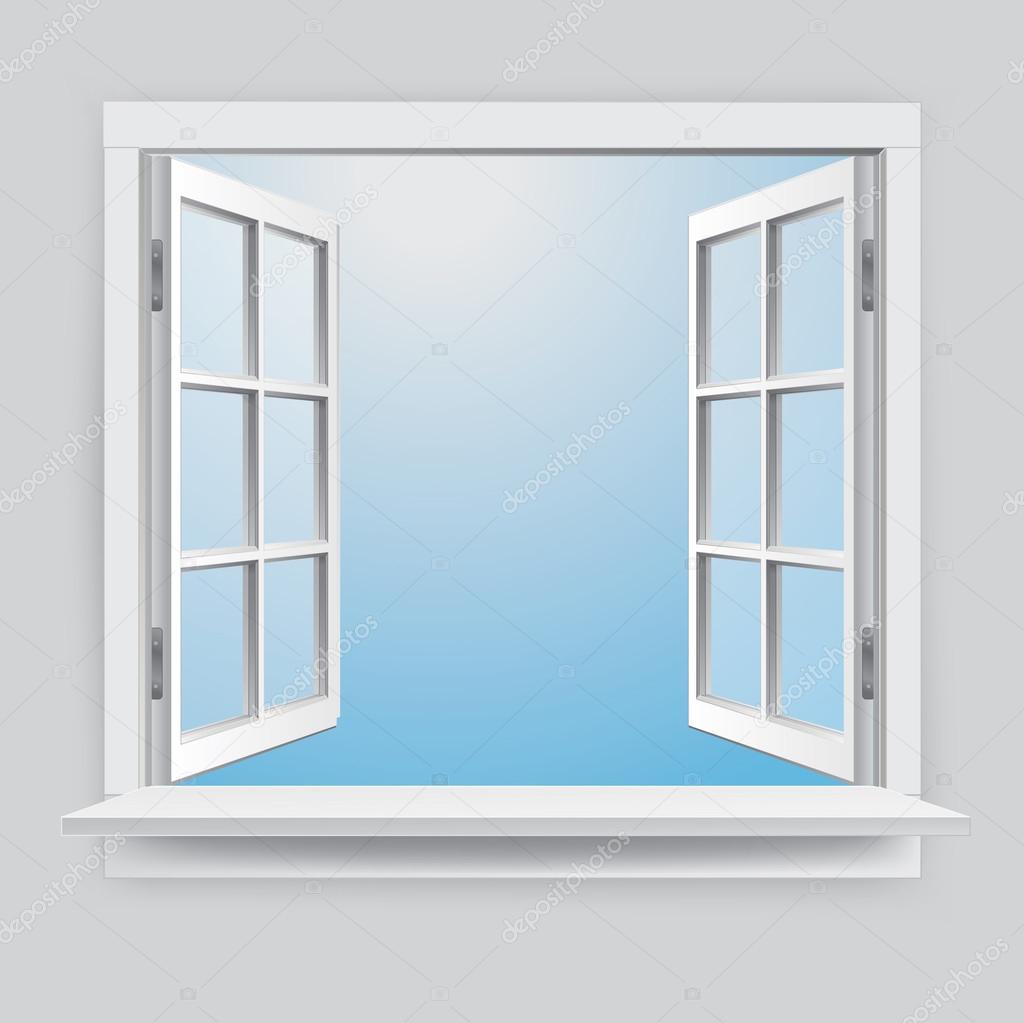 Realistic Vector Window illustration with Glass effect
