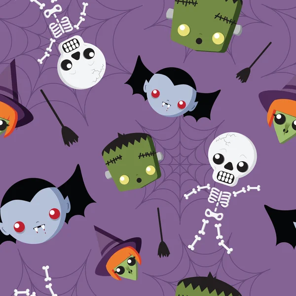 Cute Halloween Repeat Pattern — Stock Vector